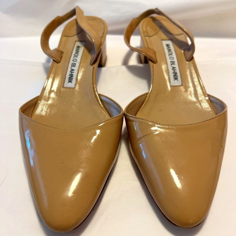 Manolo Blahnik Aspro Block Heel Slingback Pump Size 36 (5.5 US)